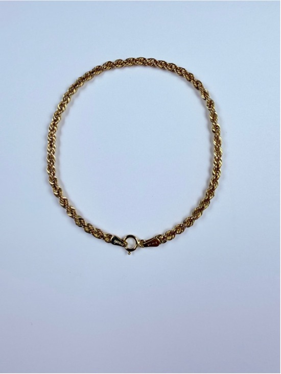 Jewelry - 10K Solid Yellow Gold Golden Clef Twisted Rope Chain Bracelet Italy NWT